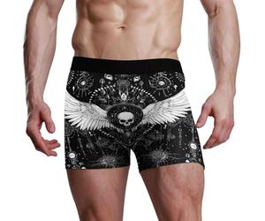 voucong Slip da uomo con teschio malvagio nero gotico boxer intimo da uomo, Evil Skull Nero Gotico, L