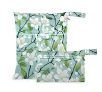 voucong Spring Pear Blossom - Borsa per pannolini bagnati a prova di disordine, confezione da 2, essenziali da viaggio per bambini, con manici per palestra