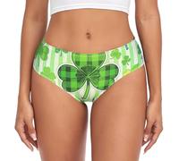 voucong St Patricks Day Leaf Green Clover mutandine da allenamento da donna biancheria intima morbida al tatto comfort colore, San Patrizio Foglia Verde Trifoglio, XXL