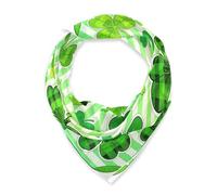 voucong St Patricks Day Leaf Green Clover sciarpa di seta quadrata Foulard caldo per le donne per la sera 35x35 bufandas para mujer para frio