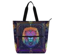 voucong Starry Tarot Card Lion Color Libro per bambini Borsa Tote per Bambini Adulti Grande Heavy Duty Insegnante Tote Bag Borsa per Biblioteca per Scuola Lavoro Viaggi