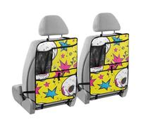 voucong Supporto per tablet per bambini con teschio anime, stile cartone animato, confezione da 2 pezzi, organizer per sedile posteriore per bambini, tappetino per calci con tasca