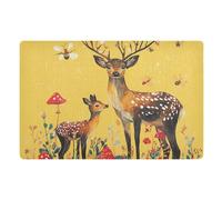 voucong Tappetino robusto Sika DeerWelcome per ingresso esterno, 81,3 x 50,8 cm, retro in gomma antiscivolo, assorbente, per corridoio, cucina, decorazione per vacanze