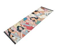voucong Tappeto da corridoio, lavabile, antiscivolo, da cucina, con nappe, per lavanderia, cucina, bagno, decorazione per la casa, Miss Beautiful World, motivo cartone animato