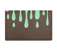 voucong Tappeto da lavanderia Graffiti Art verde marrone 81,3 x 50,8 cm, in gomma antiscivolo, assorbente, per corridoio, cucina, decorazione per le vacanze