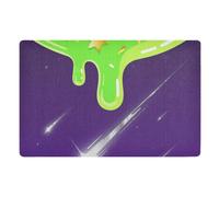 voucong Tappeto da lavanderia Graffiti Art viola verde 81,3 x 50,8 cm in gomma antiscivolo assorbente per corridoio, cucina, decorazione per le vacanze