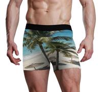 voucong Tropical Vocation Coco Tree Beach Underwear Mens Boxer Brief Mens bambù Underwear, Vocazione tropicale Coco Tree Beach, S