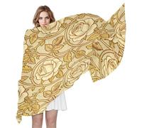 voucong Vintage Rose William Morris Sciarpa di seta gialla 70 "x 35" sciarpa leggera moda per le donne per la sera bufanda para mujer