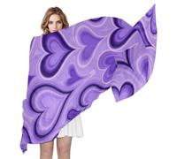 voucong Viola Love Heart Swirls Sciarpa di seta caffè 70 "x 35" sciarpe elegantes per le donne per la primavera bufandas para mujer elegantes