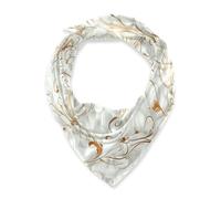 voucong William Morris Style Bird Pearl Silver Gold sciarpa di seta quadrata carino collo sciarpe per le donne per l'inverno 35x35