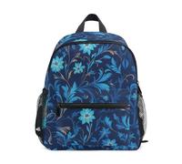 voucong William Morris Style Blue Floral Pattern Zaino da viaggio per bambini con targhetta per il nome per bambini mini bookbag mochila para ni?os de 3 a?os