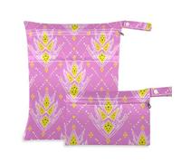 voucong Yellow Peach Pattern prop1 - Borsa portabiancheria da viaggio per bambini, con manici, confezione da 2