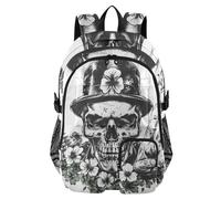 voucong Zaini da viaggio per computer portatili per donne e uomini St Yeah Skull College School Bookbag 17.5 pollici Zaino da lavoro Zaino da lavoro