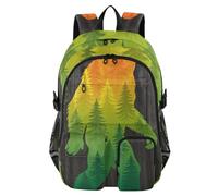 voucong Zaini da viaggio per donne e uomini, con silhouette di gorilla, struttura in legno, per scuola, università, 44,5 cm, zaino da lavoro per adulti, borsa casual leggera