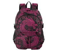 voucong Zaini da viaggio per donne e uomini rosso drago asiatico lavoro universitario scuola Bookbag 44,5 cm zaino da lavoro per adulti zaino da ufficio