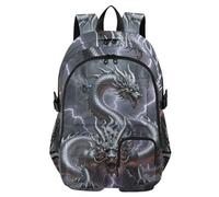 voucong Zaini da viaggio per laptop per uomo donna argento drago cinese luce arte universitaria scuola Bookbag 17,5 pollici zaino universitario zaino ufficio