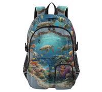 voucong Zaini da viaggio per le donne illusione ottica 3D arte della parete subacquea scuola universitaria Bookbag 17,5 pollici zaino per computer leggero borsa casual
