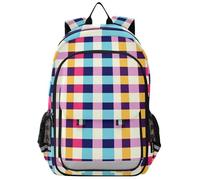 voucong Zaini per bambini per ragazze 8-12: borse casual per libri per ragazze adolescenti in colori assortiti Manoscritto a quadretti colorati