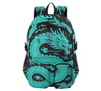 voucong Zaini per computer portatile da donna blu drago cinese estetico borsa da lavoro universitaria da 17,5 pollici zaino da uomo per lavoro zaino da lavoro