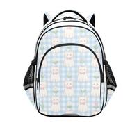 voucong Zaini per la scuola per bambini Ragazzo/Ragazza Zaino da scuola Ragazzi Casual Day pack 17 pollici M Size Carino Cartoon Bianco Gatto