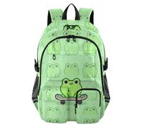 voucong Zaino da viaggio per computer portatile per uomini donne carino rana su skateboard verde Bookbags per ragazzi adolescenti 17 5 pollici zaino da viaggio bagagli zaino da viaggio