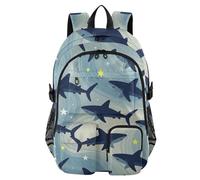 voucong Zaino da viaggio per laptop per donne e uomini blu squalo stella oceano onda lavoro università scuola Bookbag 17,5 pollici zaino da lavoro zaino da lavoro zaino da lavoro