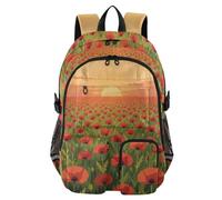 voucong Zaino da viaggio per laptop per uomini donne papaveri rossi fiori campo sole scuola bookbag per ragazzi 17 5 pollici zaino college bagaglio zaino zaino