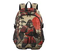 voucong Zaino da viaggio per le donne samurai giapponese divertente Gorilla scuola università Bookbag 17.5 pollici zaino per computer ufficio zaino