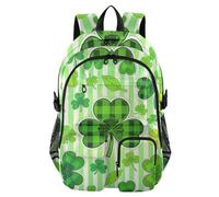 voucong Zaino per computer portatile da uomo con quadrifoglio verde per giorno di San Patrizio borsa da lavoro per laptop da 17,5 pollici zaino per adulti leggero borsa casual
