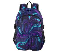 voucong Zaino per computer portatile per donne e uomini neon viola blu vortice astratto liquido vortice scuola borsa per ragazzi 17,5 pollici zaino per computer zaino da lavoro