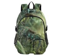 voucong Zaino per computer portatile verde ragno 3d per donne e uomini 3d Spider verde college scuola bookbag 17.5 pollici zaino da lavoro bagagli zaino posteriore