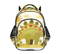 voucong Zaino per la scuola per bambini ragazzo/ragazza scuola elementare media librerie adolescenti ragazzi casual spalla Daypack 43,2 cm M Size Doodle stile cartone animato dinosauro a forma di