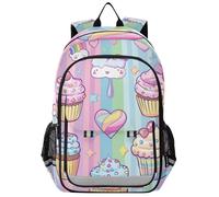 voucong Zaino sacco a pelo per bambini 8-12: leggero librerie per bambini in colori assortiti Cartoon Pastel Cakes Rainbow Stripes