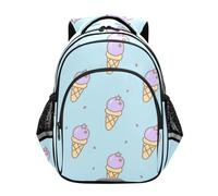 voucong Zaino scolastico carino per bambini ragazzo/ragazza scuola elementare borse adolescenti ragazzi casual spalla zaino 43,2 cm M Size Cartoon Ice Cream Blue