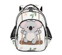voucong Zaino scolastico per bambini, adolescenti, ragazzi, ragazzi, casual, a spalla, 43,2 cm, taglia M, simpatico cartone animato, grigio, altalena, koala
