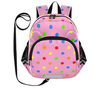 voucong Zaino scolastico per bambini con orecchie carine e motivo a pois colorati con guinzaglio per ragazzi e ragazze, con striscia riflettente