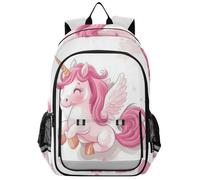 voucong Zaino scuola per bambini 8-12: borsa per libri casual per bambini in colori assortiti Cartoon carino unicorno rosa farfalla