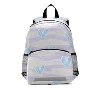 voucong Zaino scuola per bambini lilla a righe blu cuori per ragazze con guinzaglio borse per bambini mochilas para ni?os