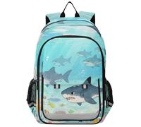 voucong Zaino sportivo per bambini 8-12: borse leggere per libri per ragazzi e ragazze di 5 ° grado in colori assortiti animali marini squalo mare oceano