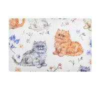 voucong Zerbino in gomma antiscivolo con gatti Selkirk Rex, 81,3 x 50,8 cm, per tutte le stagioni, per patio e portico