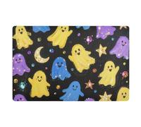 voucong Zerbino natalizio con paillettes colorate fantasmi benvenuti, per interni ed esterni, 81,3 x 50,8 cm, retro in gomma antiscivolo, extra per corridoio, cucina, decorazione per le vacanze