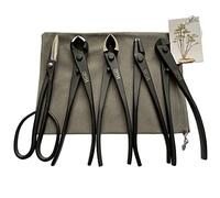vouiu Set di 5 Attrezzi per Bonsai, taglierina a manopola, taglierina concava, tronchese per Cavi, pinze Jin, Forbici per Bonsai