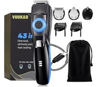 Voukad Regolabarba da uomo con 3 accessori, 40 precisioni regolabili, impermeabile, durata di 240 minuti, per baffi, viso, testa, collo, barba e barba, scelta regalo