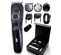 Voukad Regolabarba elettrico a 40 precisione per uomo, rasoio elettrico per barba, baffi, peli del viso e delle orecchie, tagliacapelli multi-serie, impermeabile, ricarica USB C, custodia morbida