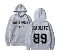 Voulkco Felpa con Cappuccio Rock Tokyo -Band Hotel Kaulitz 89 Felpa con Cappuccio Stampata Moda Pullover Uomo e Donna con Cappuccio Abbigliamento Casual a Maniche Lunghe-Black||XS