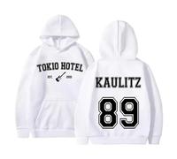 Voulkco Felpa con Cappuccio Rock Tokyo -Band Hotel Kaulitz 89 Felpa con Cappuccio Stampata Moda Pullover Uomo e Donna con Cappuccio Abbigliamento Casual a Maniche Lunghe-Black||XS