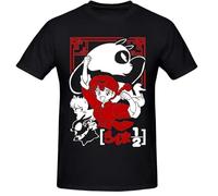 Voulkco Maglietta da Uomo Ranma 1/2 Maglietta in Cotone Stampata Nera a Girocollo a Manica Corta Top da Donna Unisex Streetwear-M