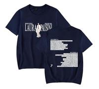 Voulkco Magliette da Donna Maglietta Laura Pausini Merch World Tour 2024 T-Shirt Harajuku a Maniche Corte in Cotone Stampato, Top Unisex-Black||XS