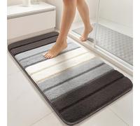 VOUNOT® 2 Pezzi Tappeto Bagno Antiscivolo 40x60 cm, Tappetino Super Assorbente in Microfibra Extra Spesso Sfumato Elegante, Lavabile in Lavatrice, Soffice e Morbido, Grigio