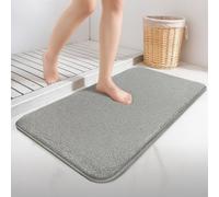 VOUNOT® 2 Pezzi Tappeto Bagno Antiscivolo 50x80 cm, Tappetino Super Assorbente in Microfibra Extra Spesso, Lavabile in Lavatrice, Soffice e Morbido, Grigio